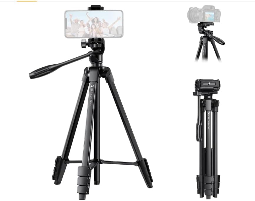 三脚 153cm 3WAY雲台 4段伸縮 軽量コンパクト 360度回転 リモコン付き 収納袋 ビデオカメラ 一眼レフ スマートフォン タブレット対応 ブラック