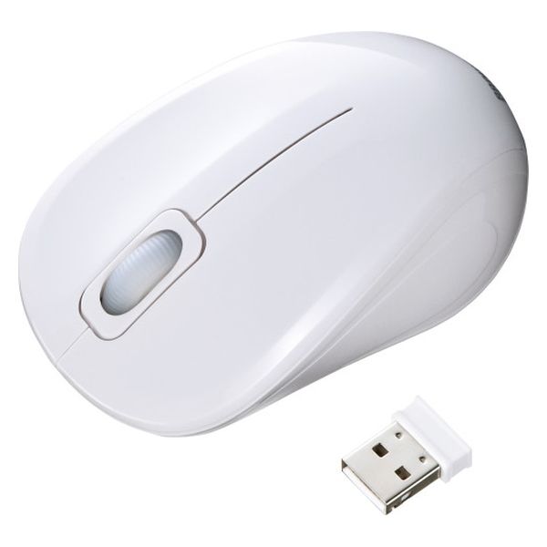 （まとめ買い）抗菌/静音ワイヤレスブルーLEDマウス ホワイト MA-WBSK315W [x3]