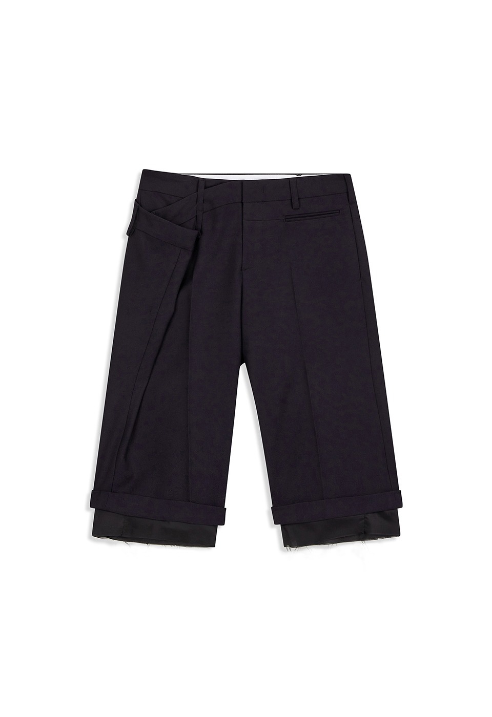 【OPEN Yy】 26SS WRAP OVER BERMUDA SHORTS : BLACK