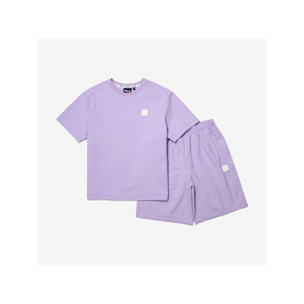 [FILA KIDS] エッセンシャルウーブントップ&ボトムセットアップ (FK2FSG2203X_LVI) Q0ZFK2FSG2203XLVI