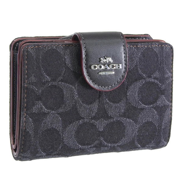 新品未使用品 COACH コーチ 二つ折り財布 ブラック CJ883 Cロゴ COACH 【並行輸入品】コーチ 財布 二つ折り財布 レディース