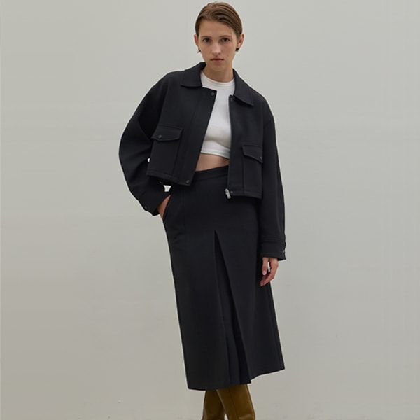 (SK-4882)Modern setup A-line midi skirt