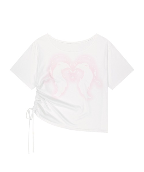 【ILLIGO】 SAESO ANGEL OFF SHOULDER T-SHIRT WHITE 正規品