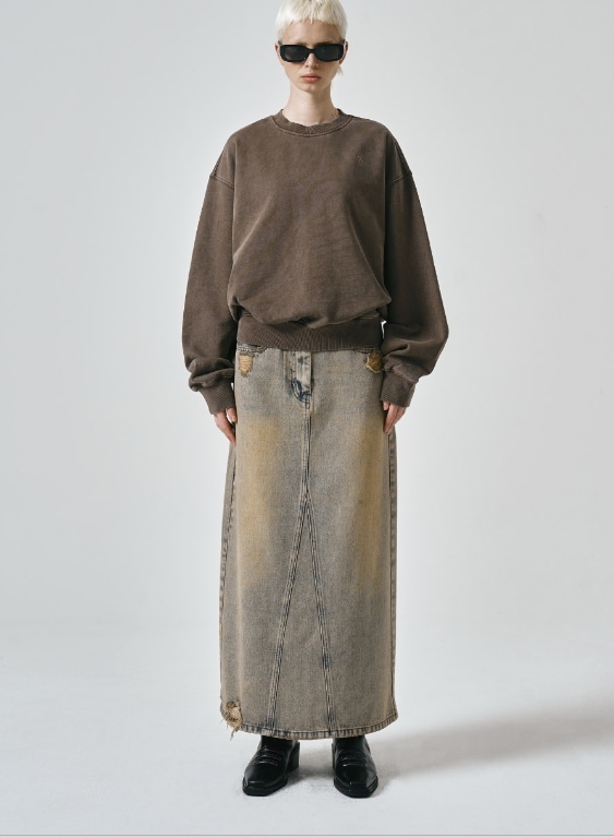 【NOIER】 OVERSIZED CLASSIC SWEATSHIRT : ACID BROWN