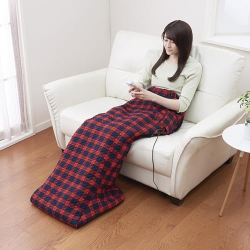 Sugiyama 洗える 電気足温器 ホット脚入れヒーター 日本製 フットウォーマー 省エネ 頭寒足熱 無段階温度調節 切り忘れ防止タイマー SSW22AH21(RD) ウール調レッド