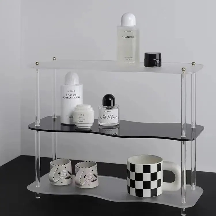 アクリル デスクトップラック 透明多層収納ラック カップディスプレイ 棚 韓国インテリア雑貨2391