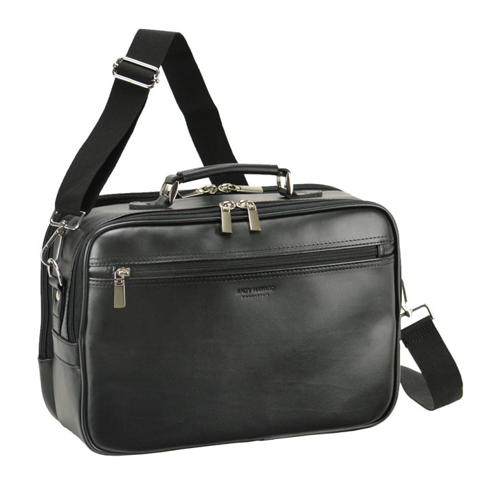 ショルダーバッグ 大容量 軽量 横型 肩掛け メンズ ブランド ANDY HAWARD 16479 A4用紙収納 手持ちハンドル 黒 2層 2WAY 冠婚葬祭 通勤 外出 鞄倶楽部