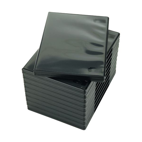 (まとめ) ナガセテクノサービス CD/DVD M-ロックケース ブラック FD1001TLB10 1パック(10枚) (×10セット)