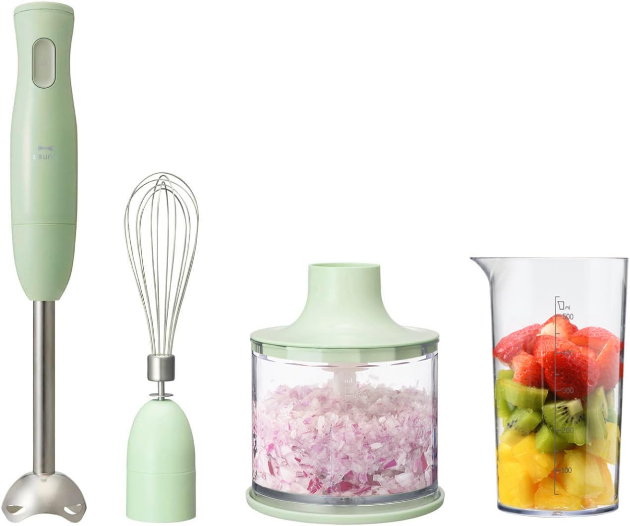 BRUNO ブルーノ マルチスティックブレンダー 離乳食 1台5役 (混ぜる つぶす 刻む 砕く 泡立てる) グリーン ギフト プレゼント お祝い 人気 キッチン家電 ミキサー フードミキサー フード