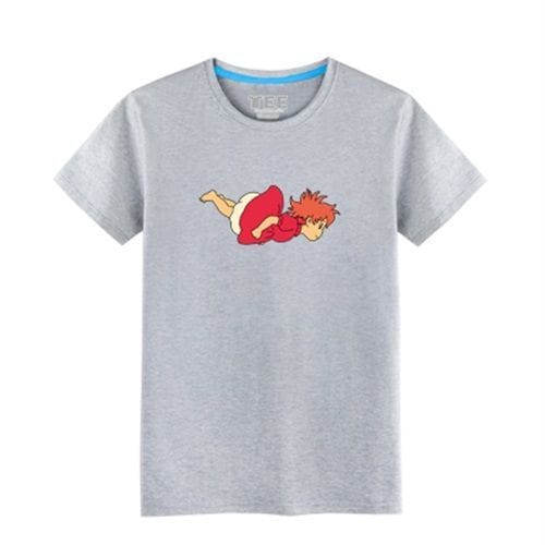 【１点もの】崖の上のポニョ　Tシャツ　140cm 半袖　トップス　アサヒ　非売品 Qoo10] 半袖 Tシャツ かわいい崖の上のポニョプ : レディース服