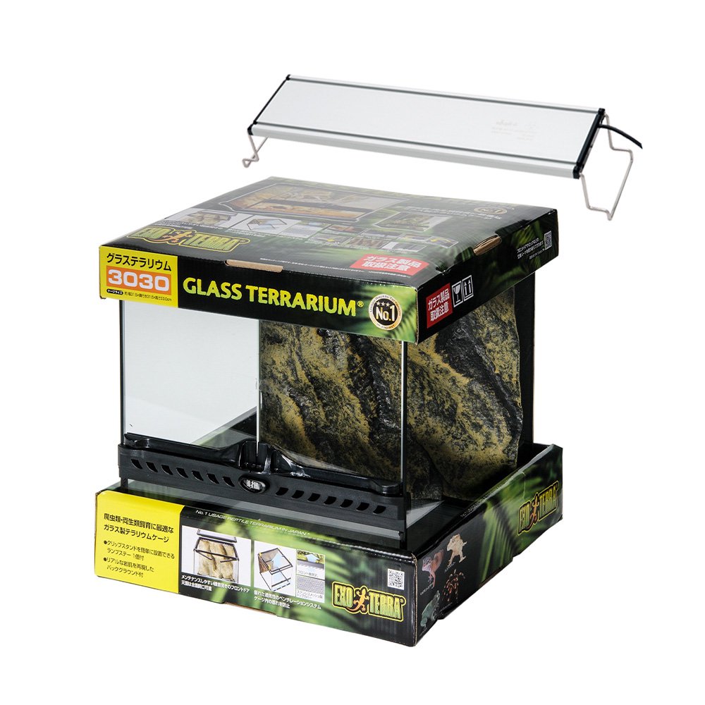 爬虫類ケージ　ＧＥＸ　エキゾテラ　グラステラリウム　３０３０　＋　アクロ　ＲＥＣＴＡＮＧＬＥ　ＬＥＤ　ＢＲＩＧＨＴ　３００　ＣＲＣ17―15―05―30―00