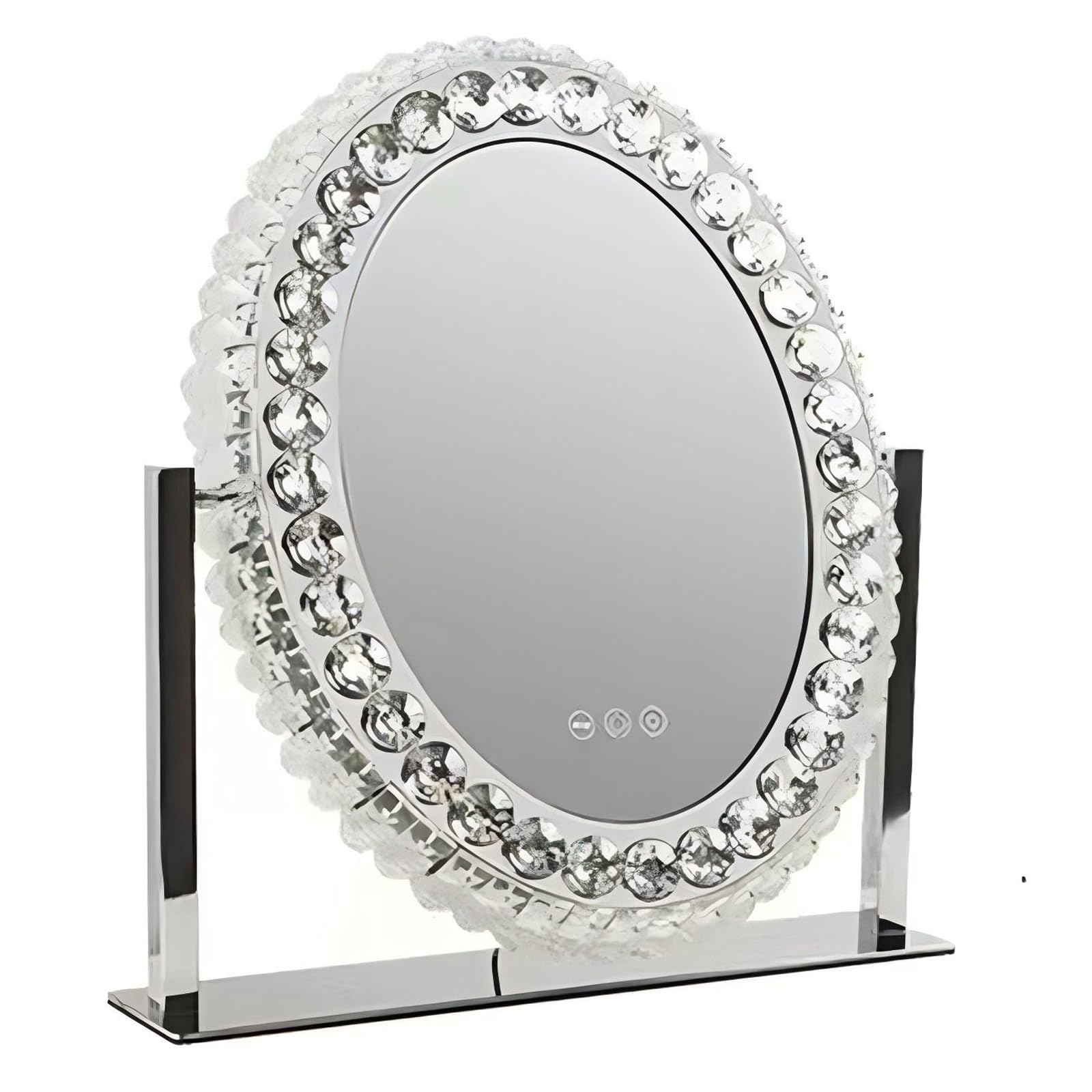 女優ミラー 卓上/壁掛け 大きい ハリウッド 女優 LEDライト付き おしゃれ クリスタル 化粧鏡 明るさ調節可能 三色 無段階調光 女優鏡 ライト付きミラー スタンド 卓上 360度回転
