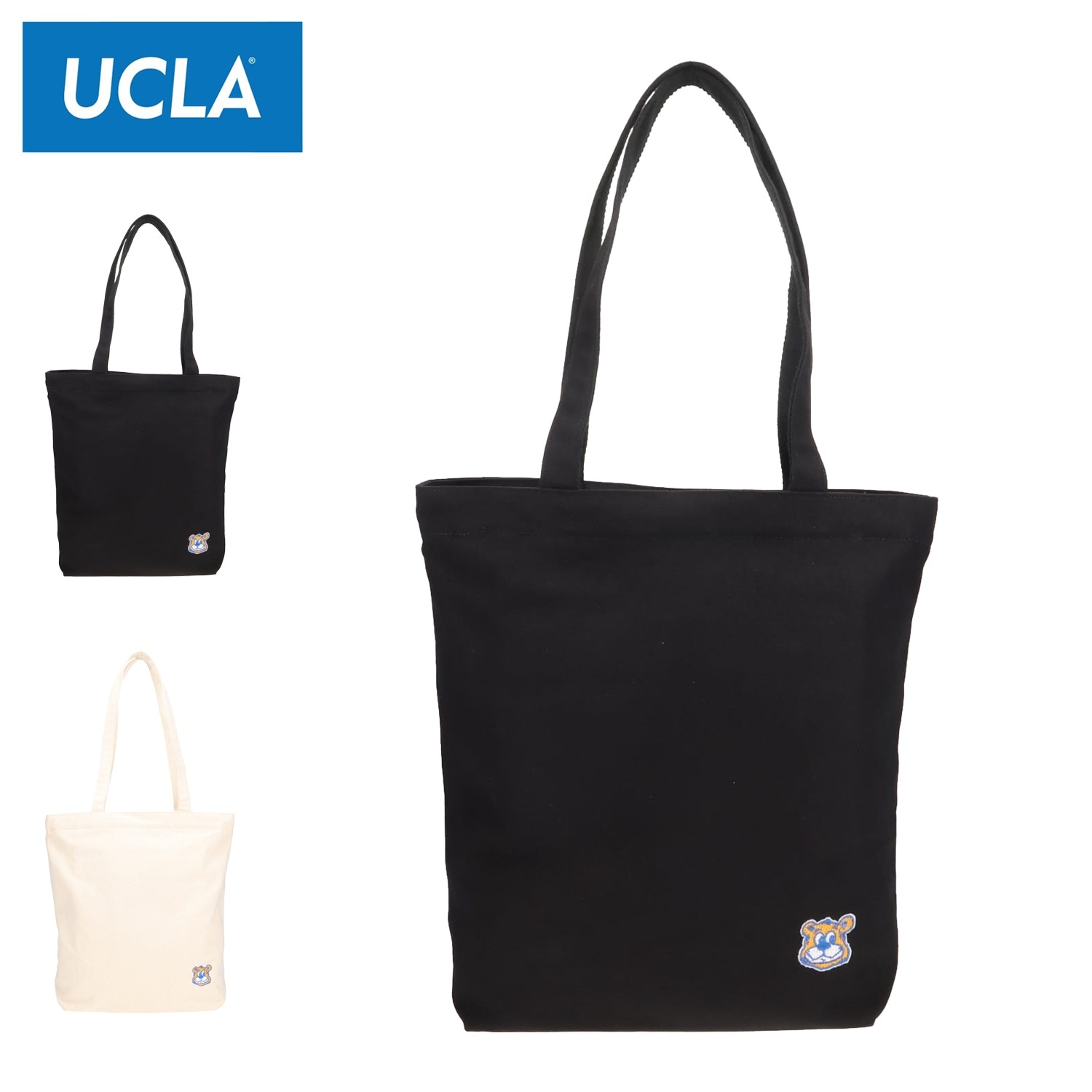 トートバッグ メンズ レディース ファスナー付き コットン 大きめ ブラック ホワイト 黒 白 440-200