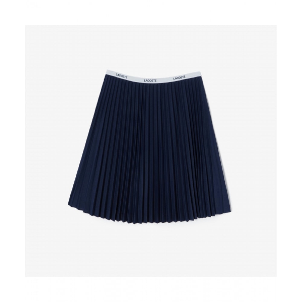 LACOSTE レディース エッセンシャル ショート プリーツスカート [ネイビー]