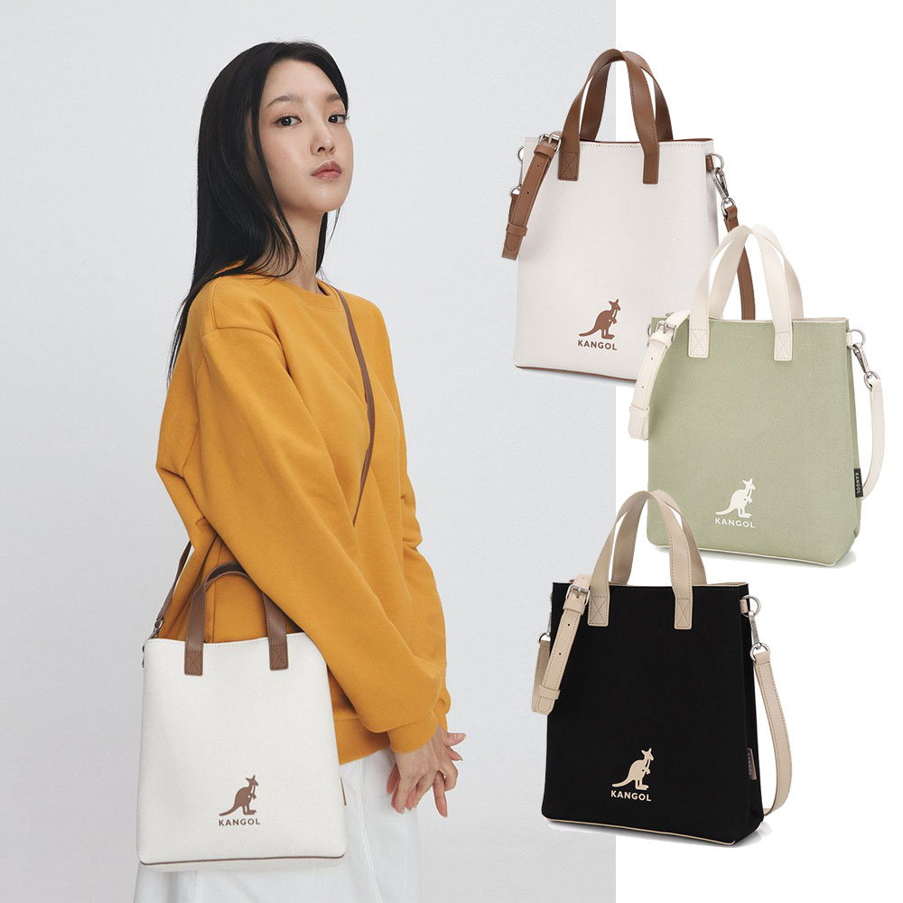 デュオキャンバスミニショッパーバッグ 3877 3色 アイボリー/ カーキ / ブラック 女性用ショルダーバッグ