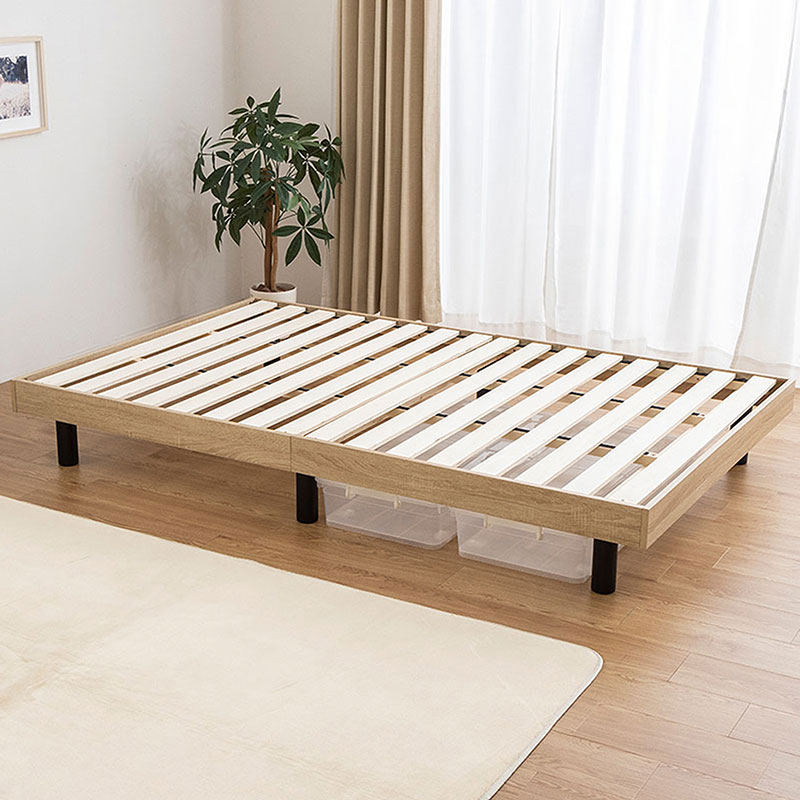 ダブルベッド すのこベッド ベッドフレーム ダブル ベッド すのこ ヘッドレス シンプル ミニマル 木製 北欧風 グレー ホワイト ブラウン ナチュラル おしゃれ