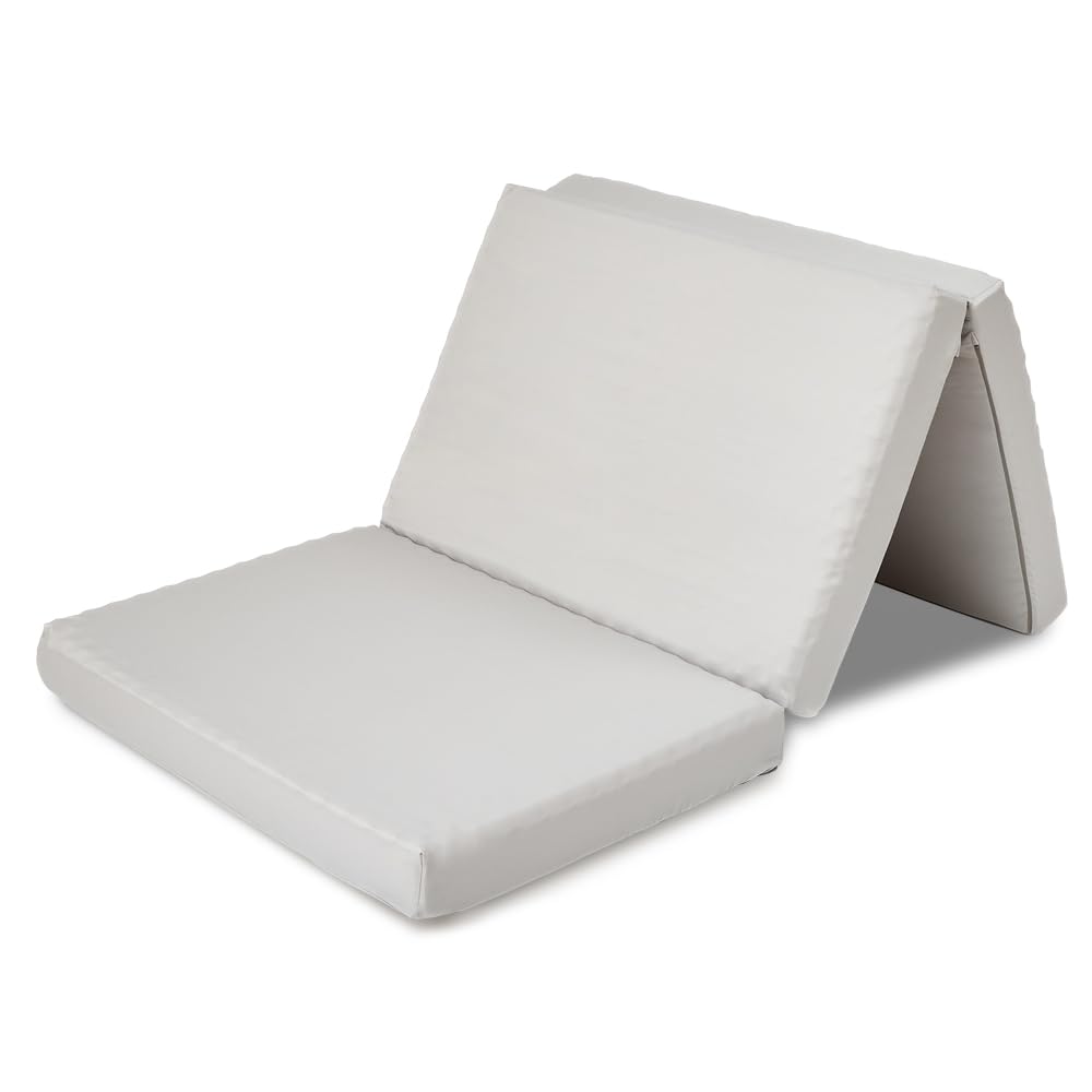 「」アイリスプラザ マットレス シングル 厚さ10cm 高反発三つ折りウレタンマットレス 通気性と体圧分散性の良いマットレス グレー AHPM3-25D-S