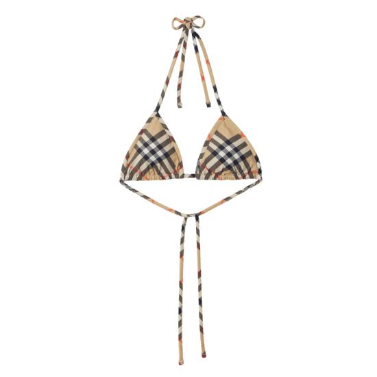 BURBERRY Women Swimsuit 8122512 SADIE CHK B9368 NEUTRALS BLACK