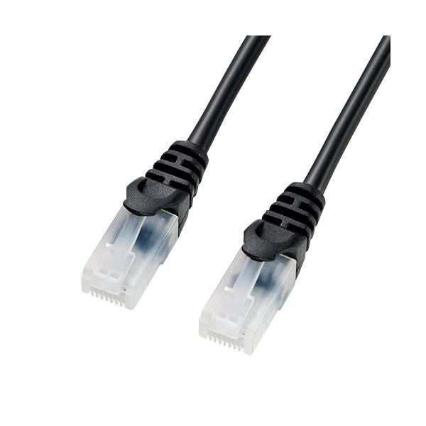 (まとめ)サンワサプライ ツメ折れ防止CAT5eLANケーブル LA-Y5TS-02BK(×10セット)