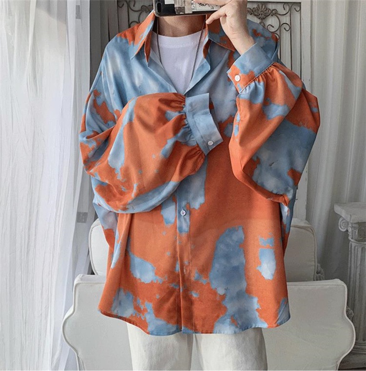 韓国ファッション 絞り染め 長袖 シャツ 男性 ファッション ハンサム デザイン 怠惰な風カジュアル カジュアルシャツ 保障できる Www Quartzhotel Mx