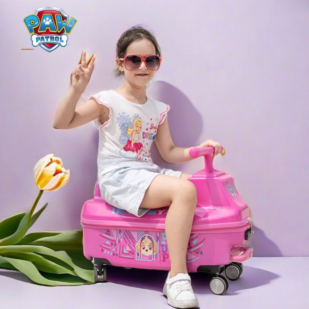 パウパトロール漫画の子供のスーツケースは座ることができます女の子のスーツケースは子供を連れて旅行箱に出かけます