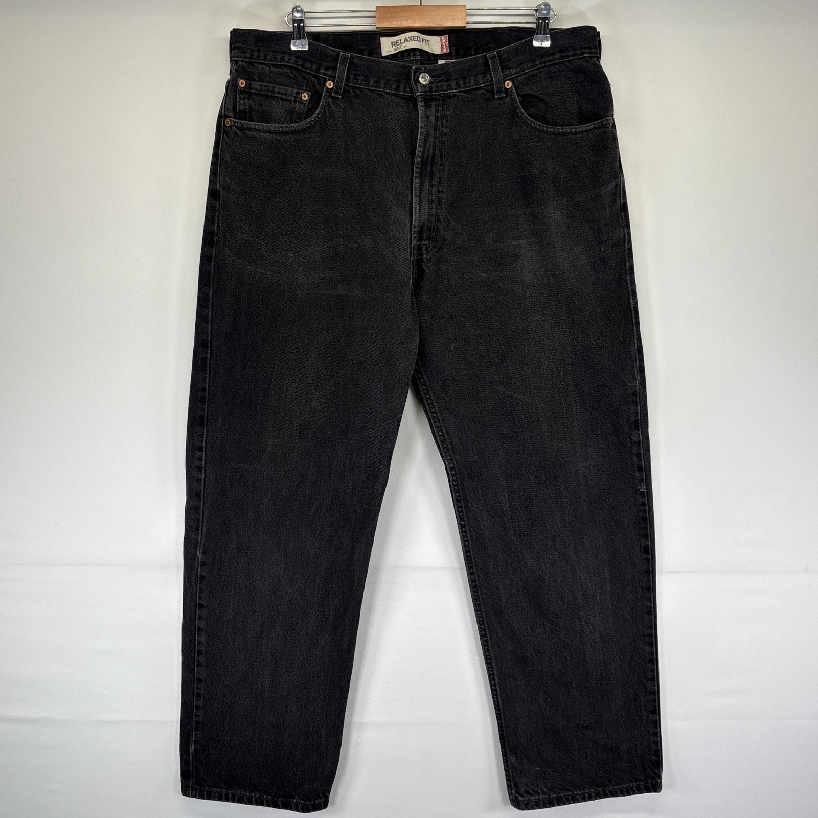 古着 デニムパンツ 550 テーパード ジーンズ ジーパン 5ポケット 長ズボン 大きいサイズ w40 L32 ブラック メンズ