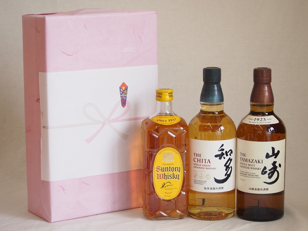 贈り物ウイスキー3本セット(知多 43度 山崎 43度 角瓶 40度) 700ml3本