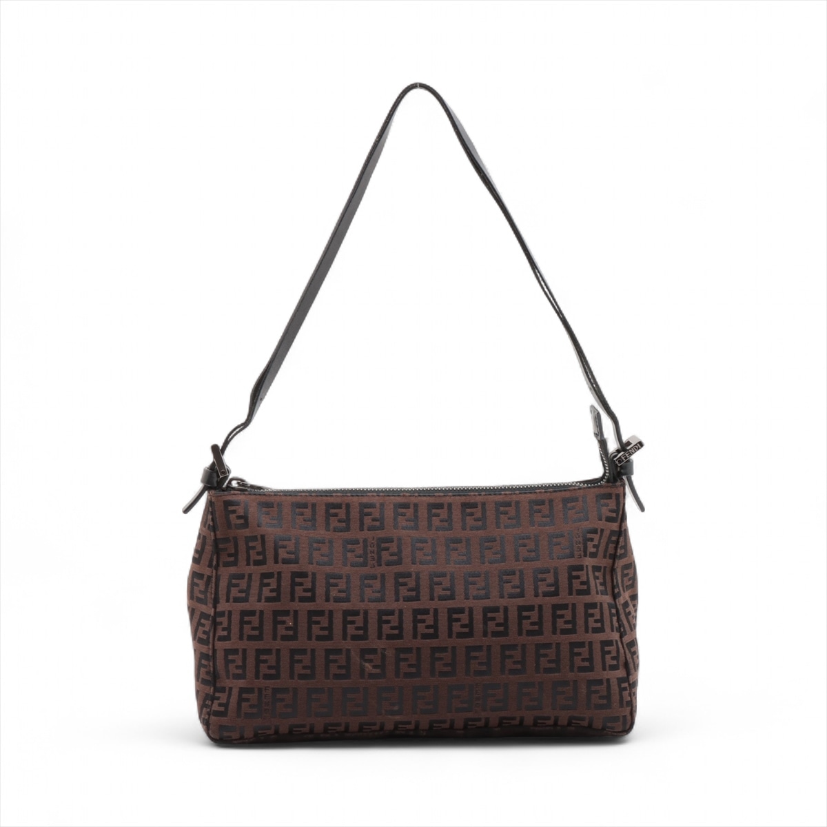 美品 ズッキーノ 8BR156 レザー×キャンバス ショルダーバッグ 肩掛け トート ハンド ブラウン 茶色 レディース MMM BY50-39 中古