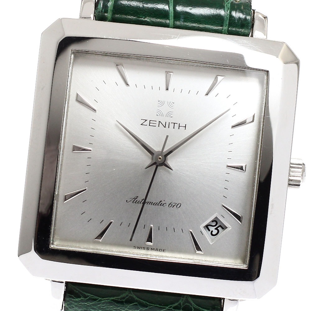 ゼニス ZENITH 90/01.0100.670 エリート スクエア デイト 自動巻き メンズ 良品 _932413【中古】