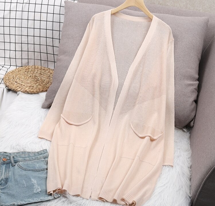 カーディガン トップス 長袖 薄手 ロング丈 フリル ルーズ スリム 羽織り キレイ目 おしゃれ カワイイ スタイリッシュ 韓国 レトロ モダン クラシック 上品 シンプル こなれ感