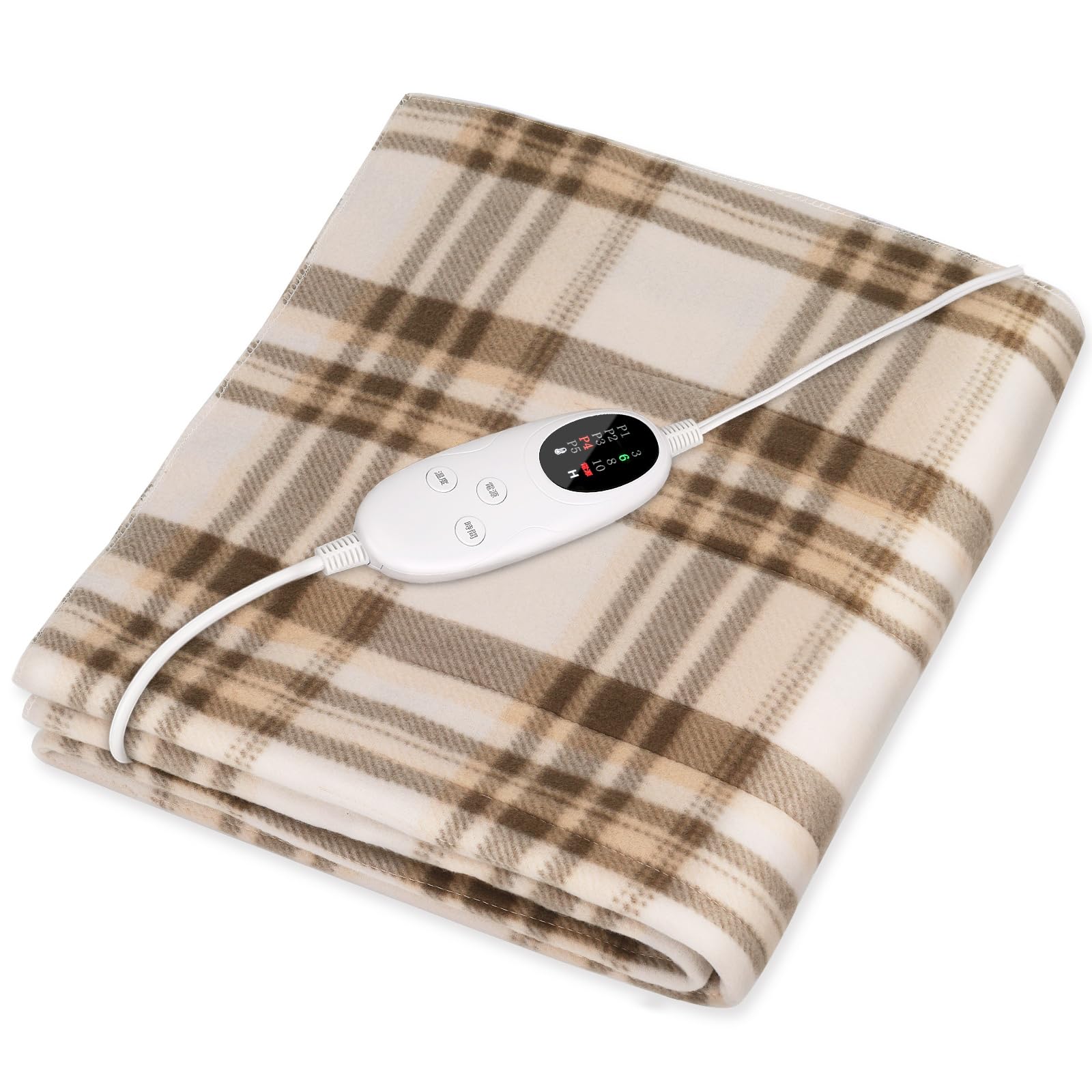 電気毛布 敷き 掛け兼用 切り忘れ防止タイマー付き 省エネ 55W 140×80cm AI過熱保護機能 節電 速暖 洗濯可能 電気ブランケット 4段階タイマー 5段階温度調整 電気毛布洗える 頭寒足熱
