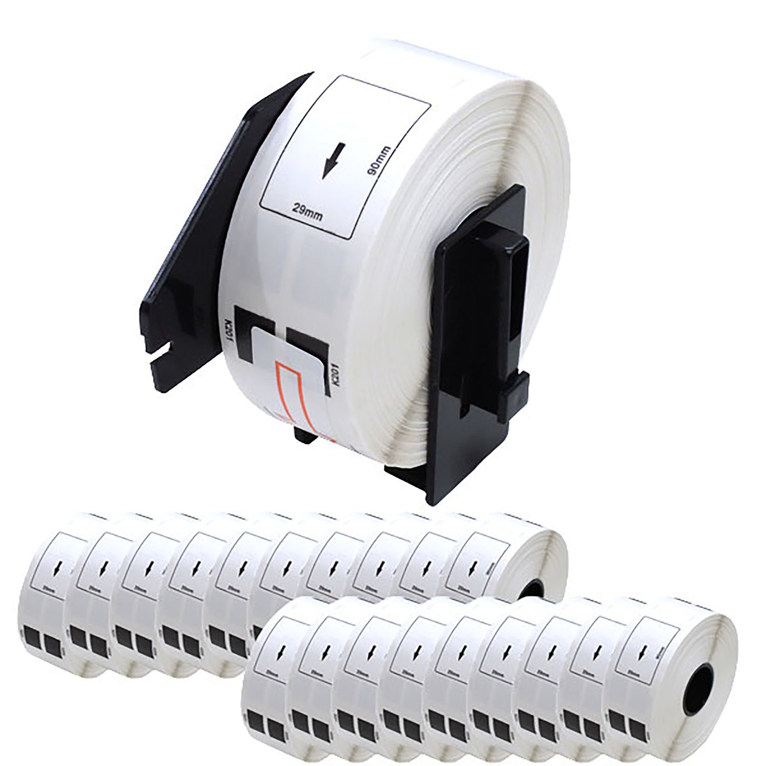 ブラザー用 ピータッチ DKプレカットラベル (感熱紙) DK-1201 互換品 宛名ラベル 白 29mm×90mm 400枚入り 20個セット+ホルダー1個