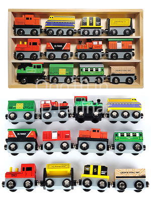 12 磁気小型列車木製トラックマッチングラバクールカー子供の手と目のコーディネーショントレーニング教育玩具