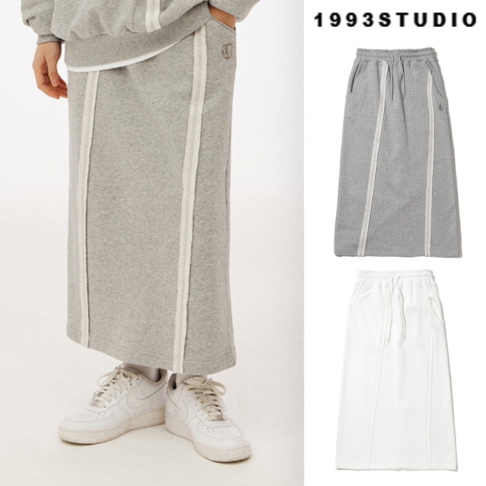 [1993studio] Studio Symbol Cut-Off Sweat Long Skirt