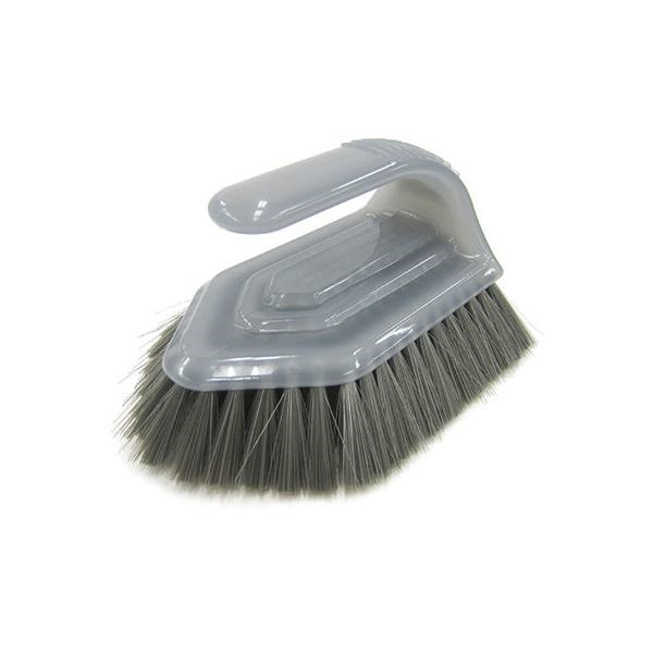(まとめ) 角効くバスブラシ/掃除用品 グレー 幅11.5奥行7.8高さ15cm ユニットバス用 バス用品 30個セット