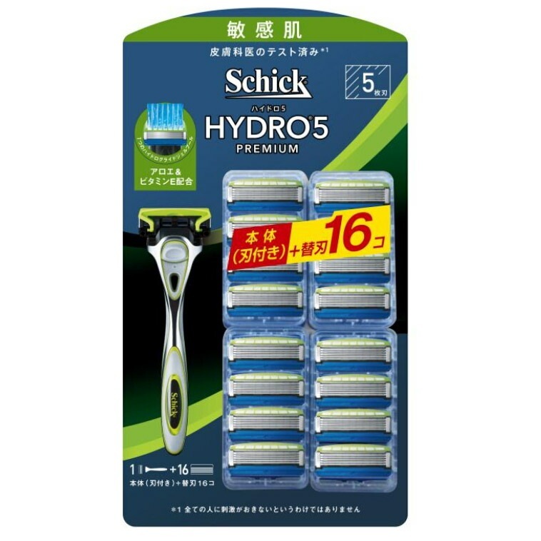 【メール便配送】Schick(シック) 5枚刃 ハイドロ5 プレミアム 敏感肌用 本体+替刃16P 5,230円