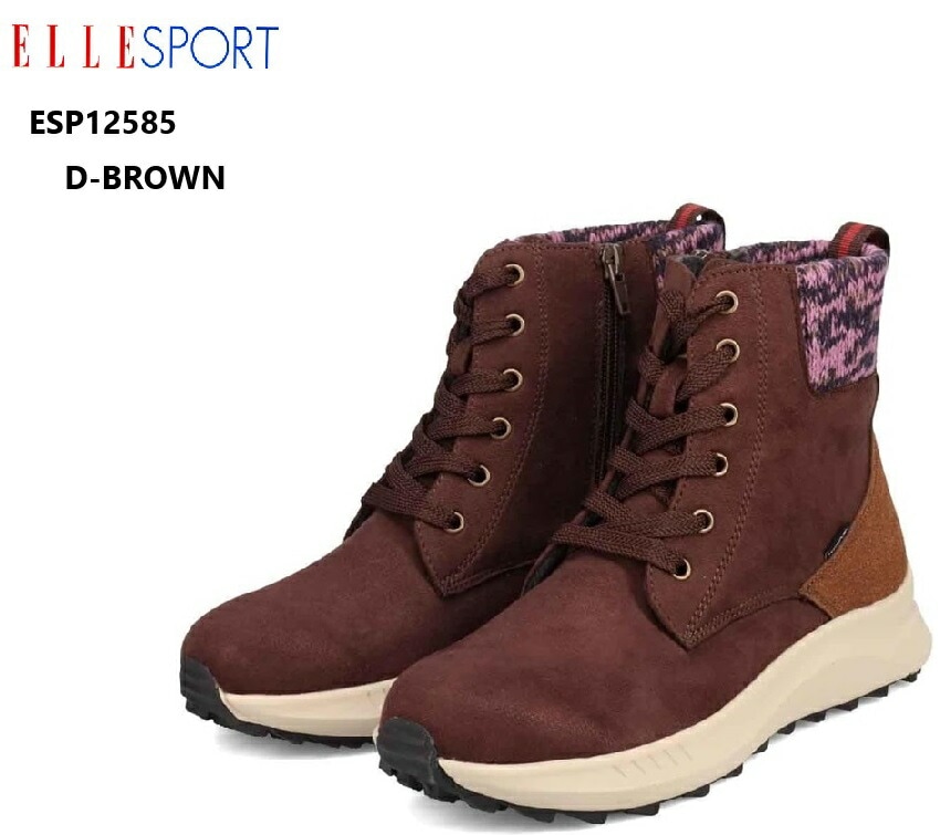 エルスポーツ(ELLESPORT)ESP12585 撥水スエード調 レースアップカジュアルブーツ 流行りのアメカジテイストを予感させるレースアップブーツ 雨の日も安心