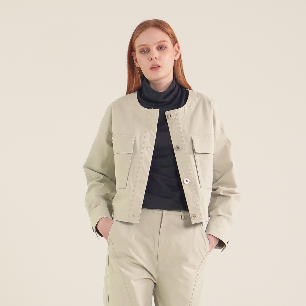 ACUD ラウンドネッククロップドジャケット_Mt.Green