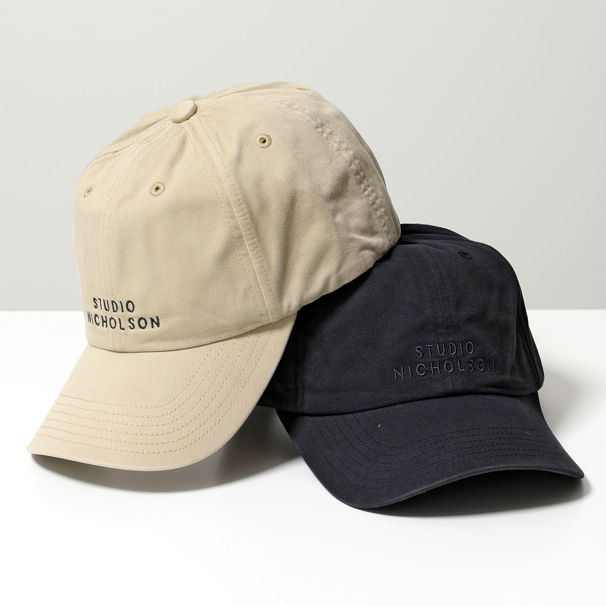 STUDIO NICHOLSON スタジオニコルソン ベースボールキャップ CAP SNM 1168 メンズ コットン ロゴ刺繍 帽子 カラー2色
