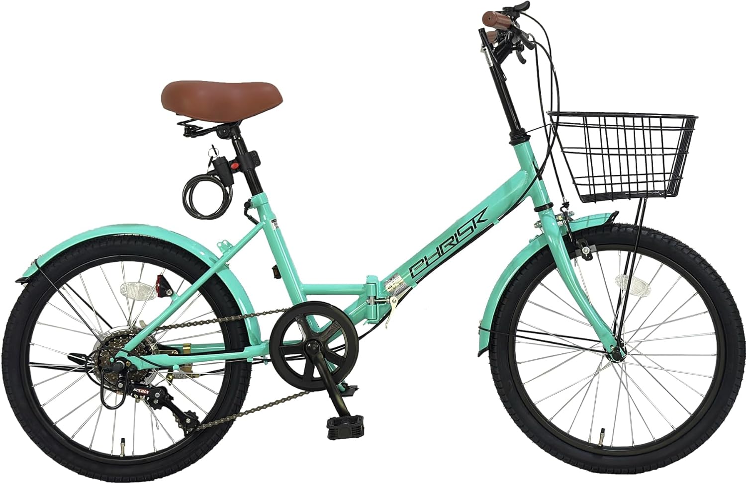折りたたみ自転車 20インチ 軽量 折り畳み自転車 6段変速 高炭素鋼フレーム 前カゴ付き 折り畳み式 通勤 通学 シティサイクル