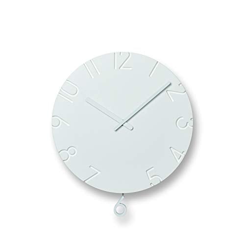 レムノス 掛け時計 カーヴド スウィング アナログ 振り子 白 CARVED SWING NTL15