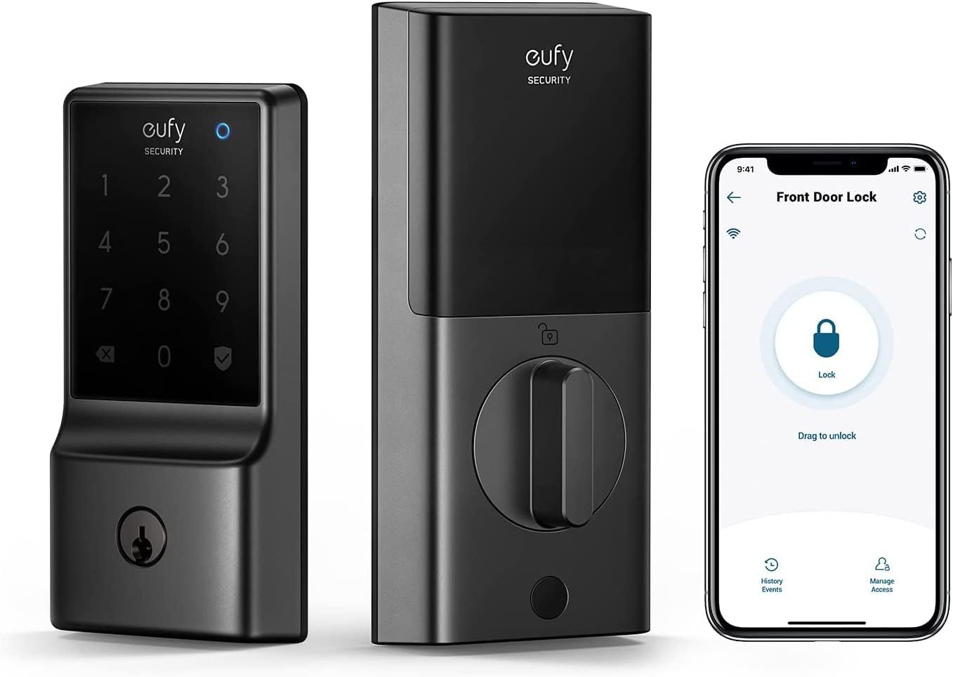 eufy Security C210(E110) Smart Lock, 5-in-1 Keyless Entry Door Lock, Built-in WiFi Deadbolt, Smart D