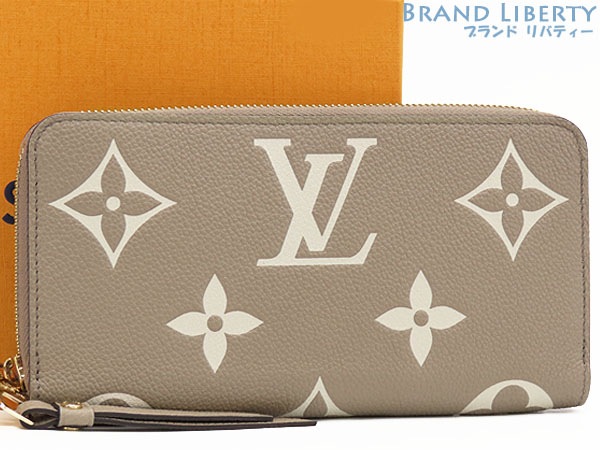 超美品ルイヴィトンモノグラムアンプラントジッピーウォレットラウンドファスナー長財布トゥルトレールクレームベージュ