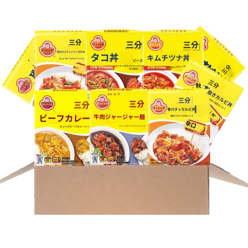オットゥギ3分類牛肉カレー+牛肉のジャージャー+豚肉丼+タコ丼+春川タッカルビ+キムチ入りツナ丼各2入り150g12個