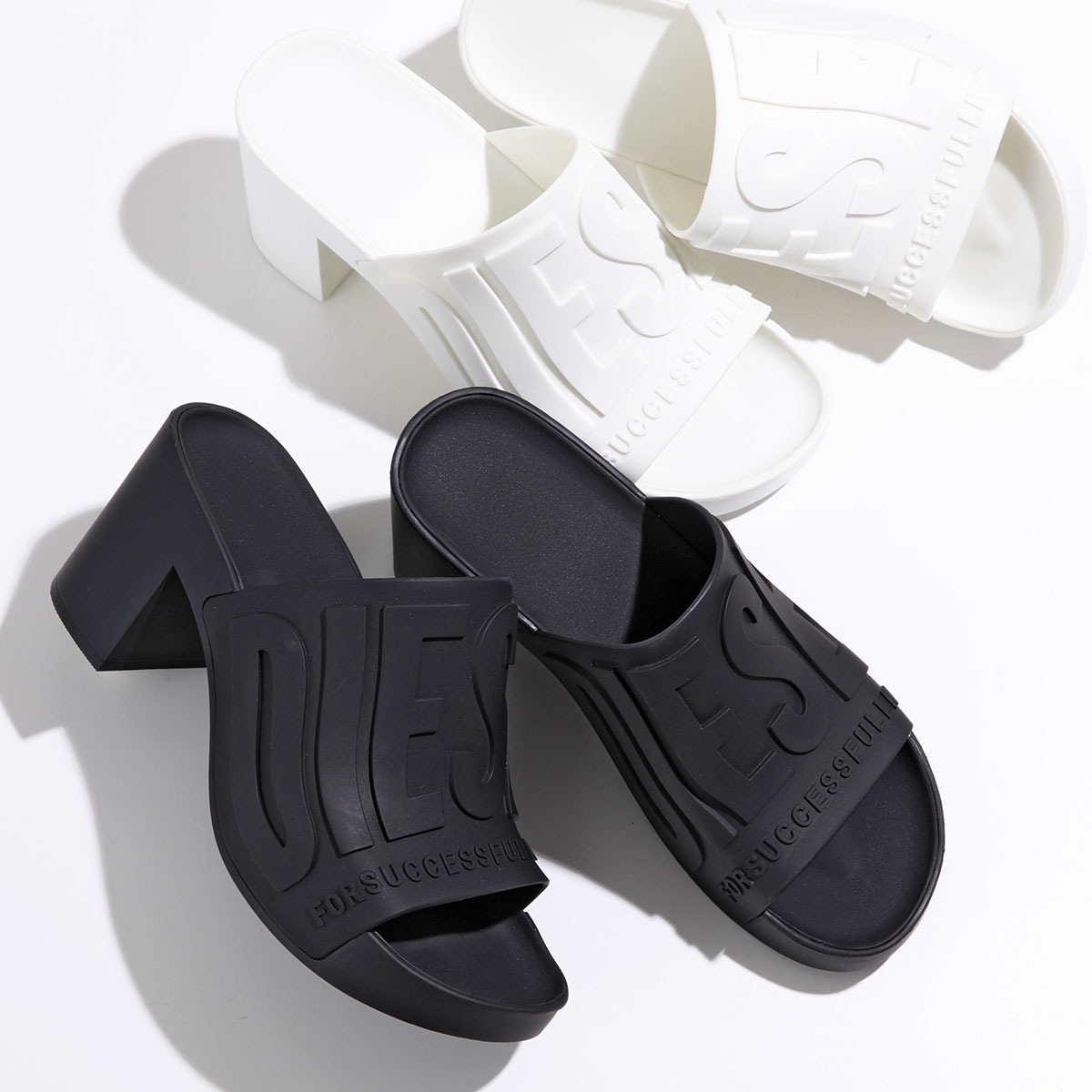 DIESEL ディーゼル サンダル Sa Pamela H Y03071 P5182 レディース チャンキーヒール ロゴ ラバー シューズ 靴 カラー2色