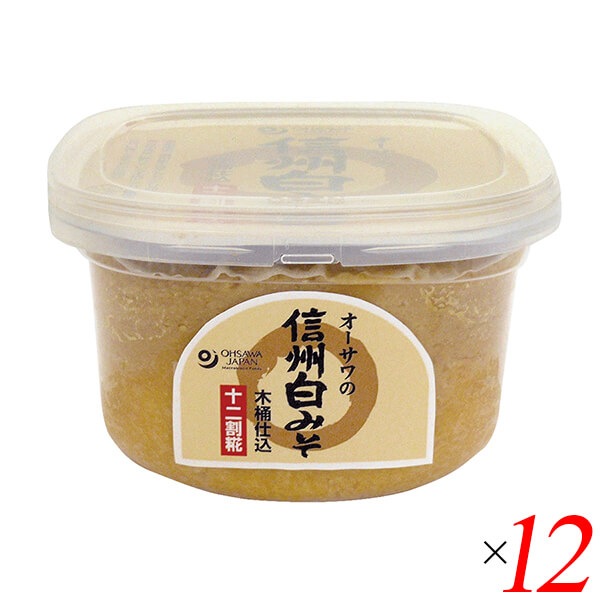 味噌 みそ 白みそ オーサワの信州白みそ（十二割糀木桶仕込み）650g 12個セット