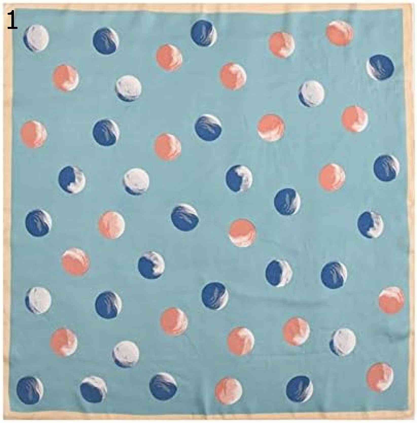 【20%OFFクーポン～】単色両面プリントスカーフポルカドットスクエアタオルレトロイミテーションスカーフレディースシンプルスカーフ スカーフ (Color : Blue Size : 70x70C