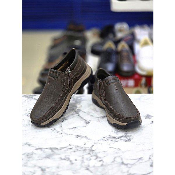 男性4cmセミカジュアルコンフォート軽量ファージッパーアンクルブーツ3MR594