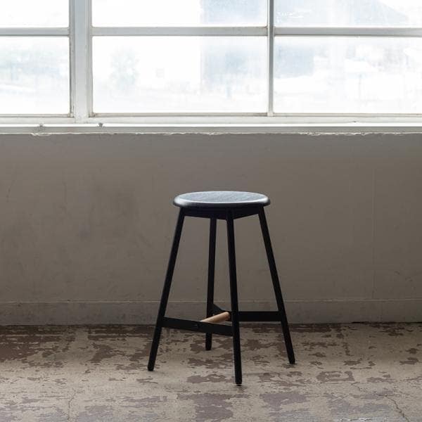 スツール 椅子 ハイタイプ おしゃれ スチール 丸型 円形 ラウンド アンティーク調 チェア モダン ブラウン レザー 革 背もたれなし インダストリアル 高級感