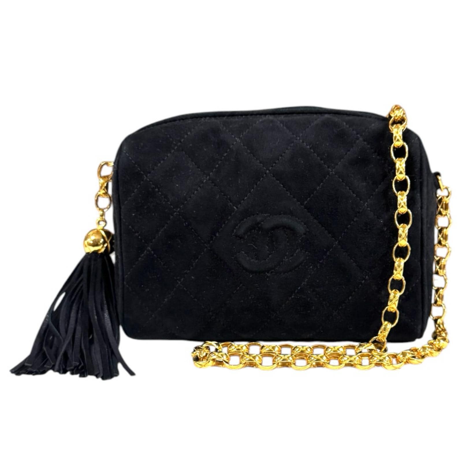 シャネル ココマーク ショルダーバッグ スウェード ブラック CHANEL 中古